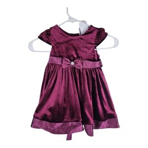 Rare Editions, Two Piece set, Burgundy Dress with Bottom, Size:24 Months